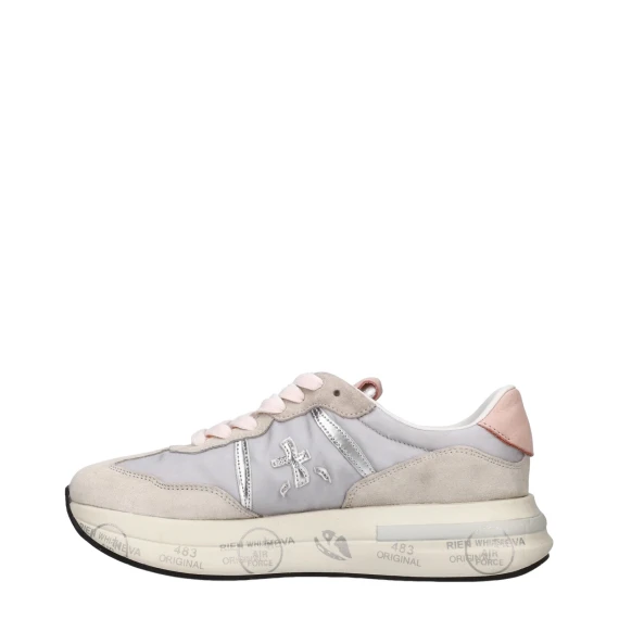 Sneakers Cassie 7387 in suede e tessuto grigio perla