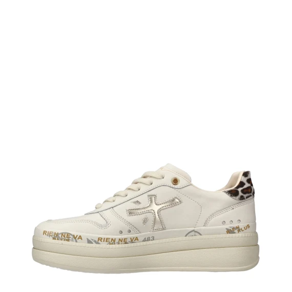 Sneakers Micol 7441 in pelle avorio