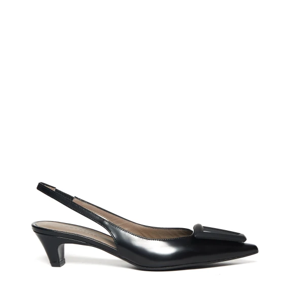 Slingback Dorien in pelle nera