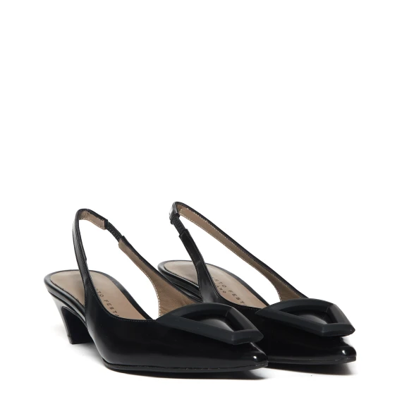 Slingback Dorien in pelle nera