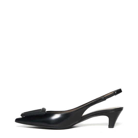 Slingback Dorien in pelle nera