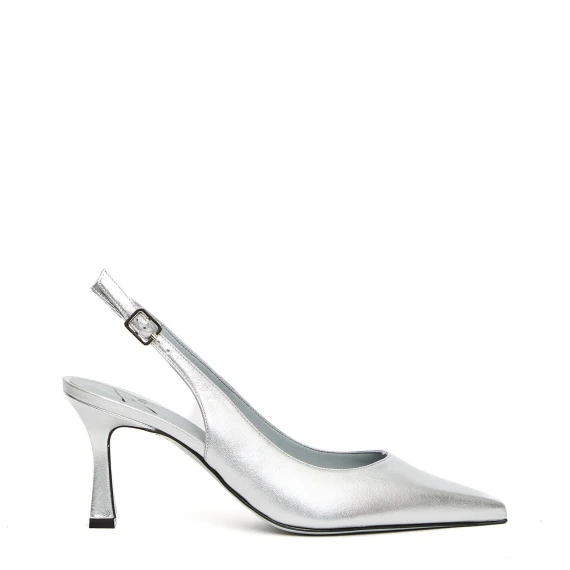 Slingback Frans in pelle argento