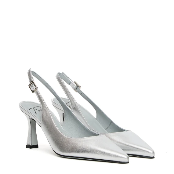Slingback Frans in pelle argento