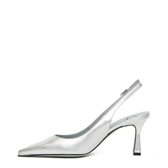 Slingback Frans in pelle argento