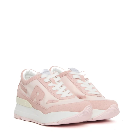 Sneakers Akiko in tessuto e pelle scamosciata rosa