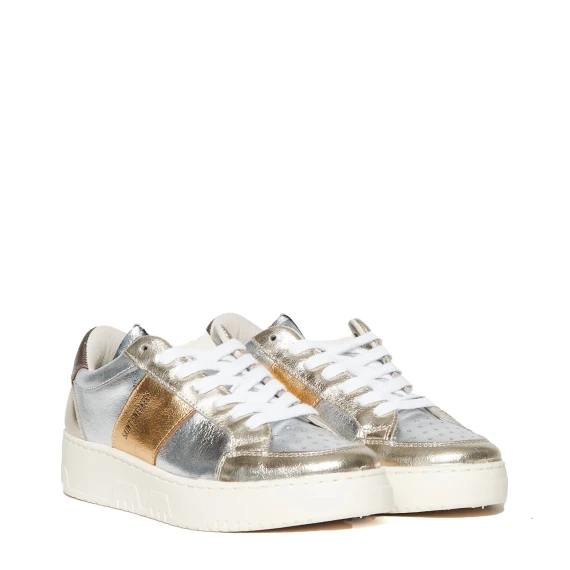 Sneakers Sail W in pelle oro e argento