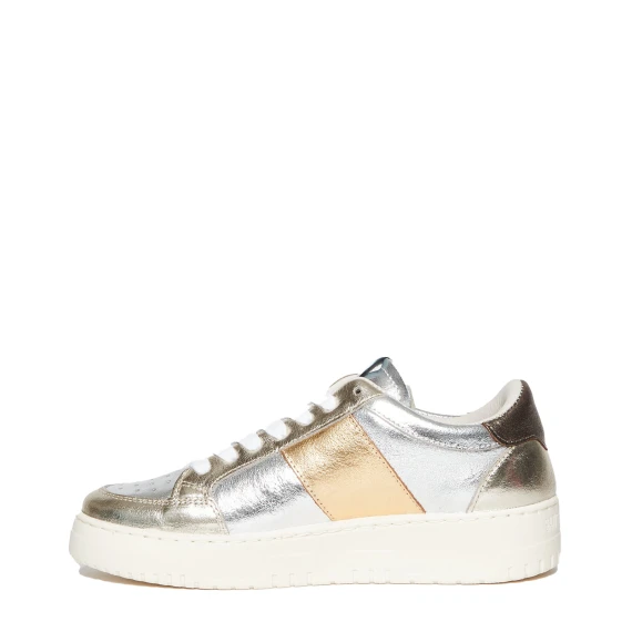 Sneakers Sail W in pelle oro e argento
