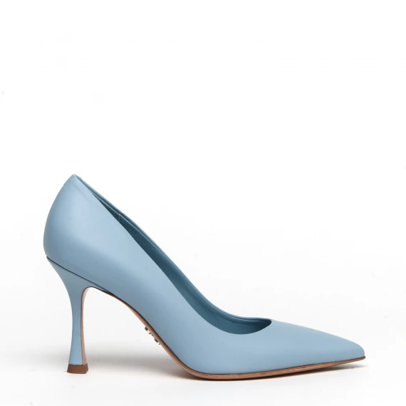 Decolleté Donna in pelle azzurra