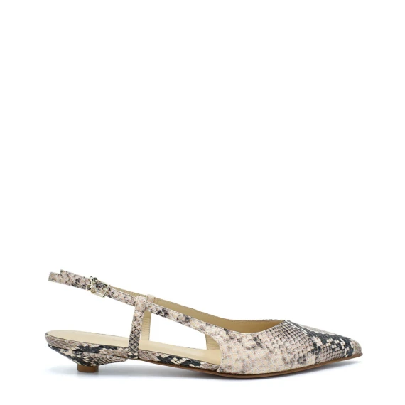 Slingback Flavia in pelle stampa pitone