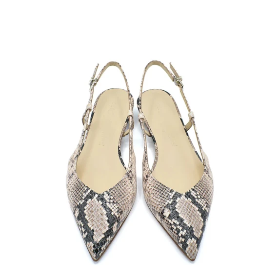 Slingback Flavia in pelle stampa pitone