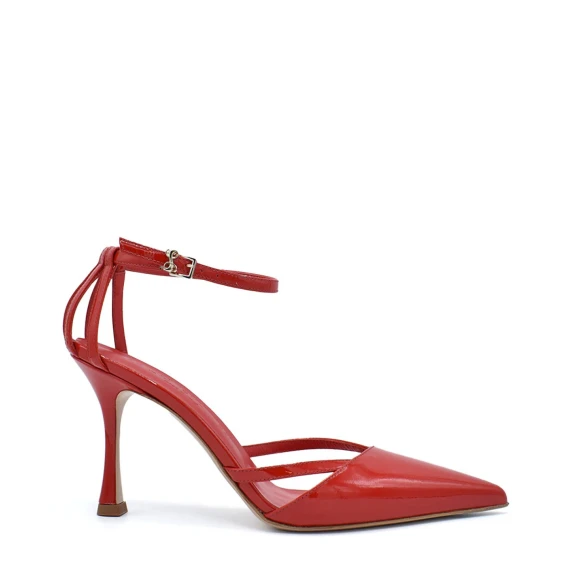 Slingback Dea5 in pelle verniciata rossa