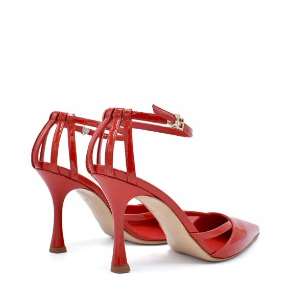 Slingback Dea5 in pelle verniciata rossa