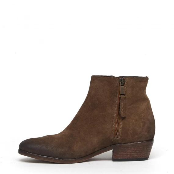 Tronchetto A5698 in pelle scamosciata corteccia