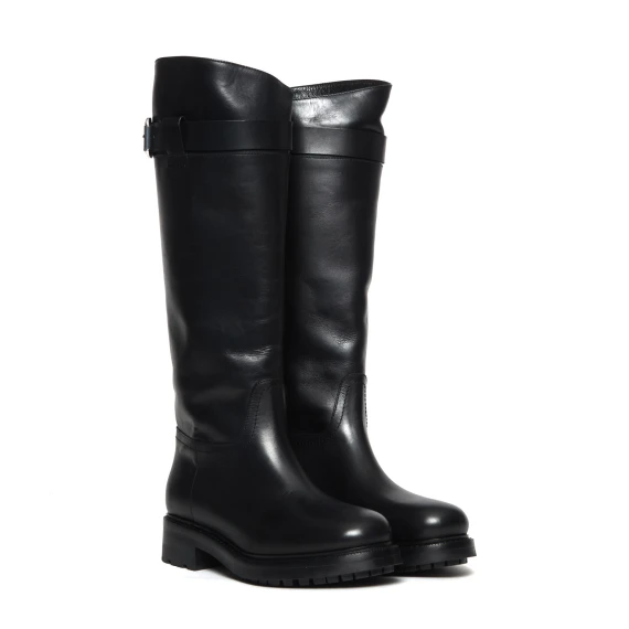 Stivale A5787 in pelle nera