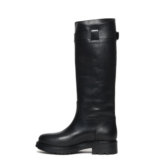 Stivale A5787 in pelle nera