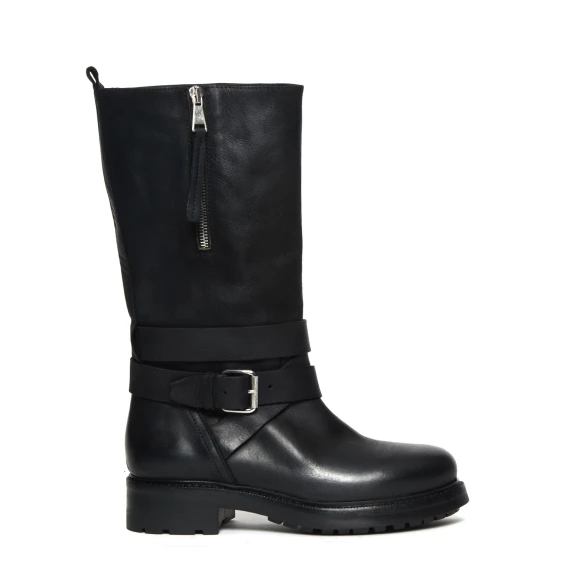 Stivale A5784 in pelle nera