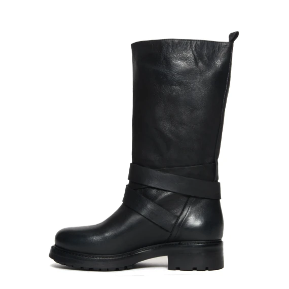 Stivale A5784 in pelle nera