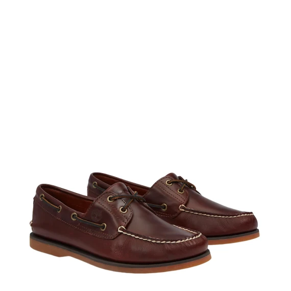 Mocassino Classic boat 2 eyes in pelle burgundy
